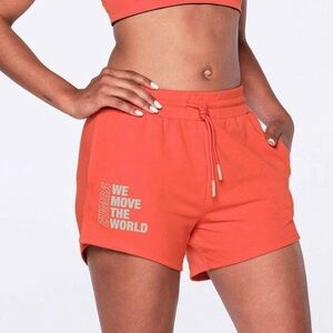 Zumba Fitness Szorty We Move the World Orange Drawstring Shorts (XL)